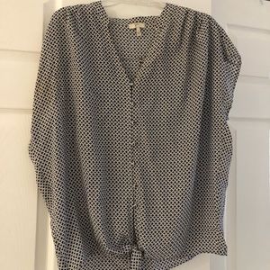 Joie blue top with pattern- short sleeve